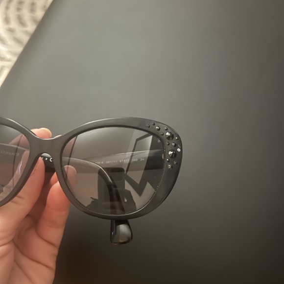 Versace Women's Gray Oversized Crystal-Accented Sunglasses - Picture 9 of 9